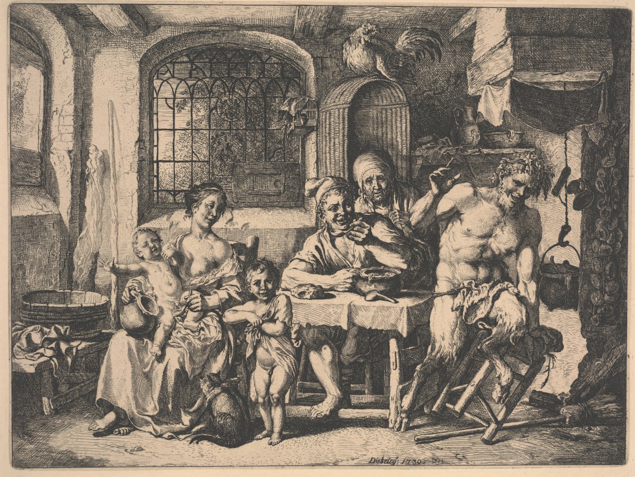 O Sátiro na Casa dos Camponeses de Christian Wilhelm Ernst Dietrich