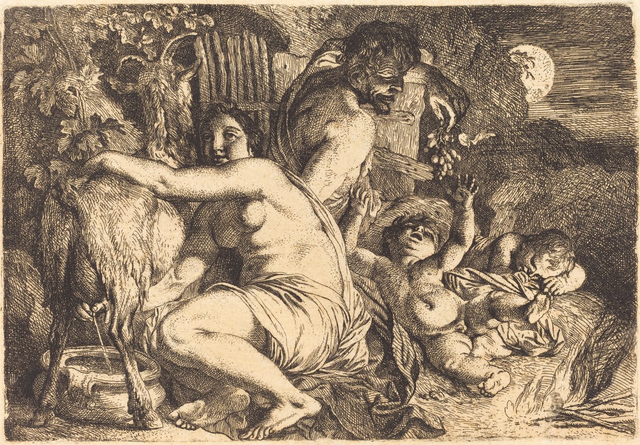 A família do sátiro de Christian Wilhelm Ernst Dietrich