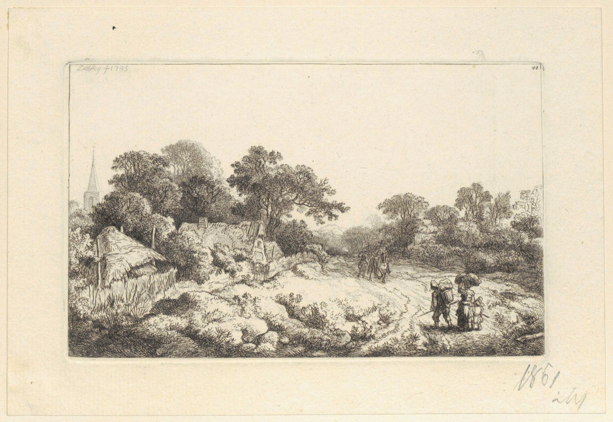 Caminho atrás da aldeia de Christian Wilhelm Ernst Dietrich