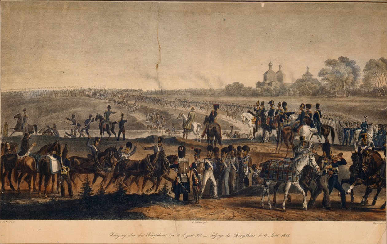 A travessia do Dnieper em 14 de agosto de 1812, 1820 de Christian Wilhelm Faber du Faur von