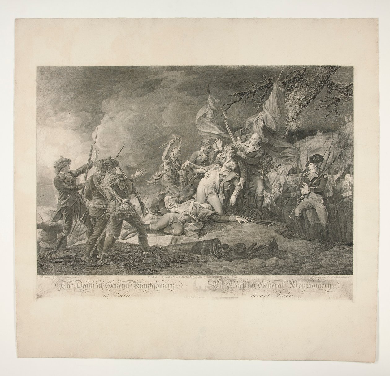 A morte do General Montgomery no Quebec (La Mort du General Montgomery devant Quebec) de Christian Wilhelm Ketterlinus
