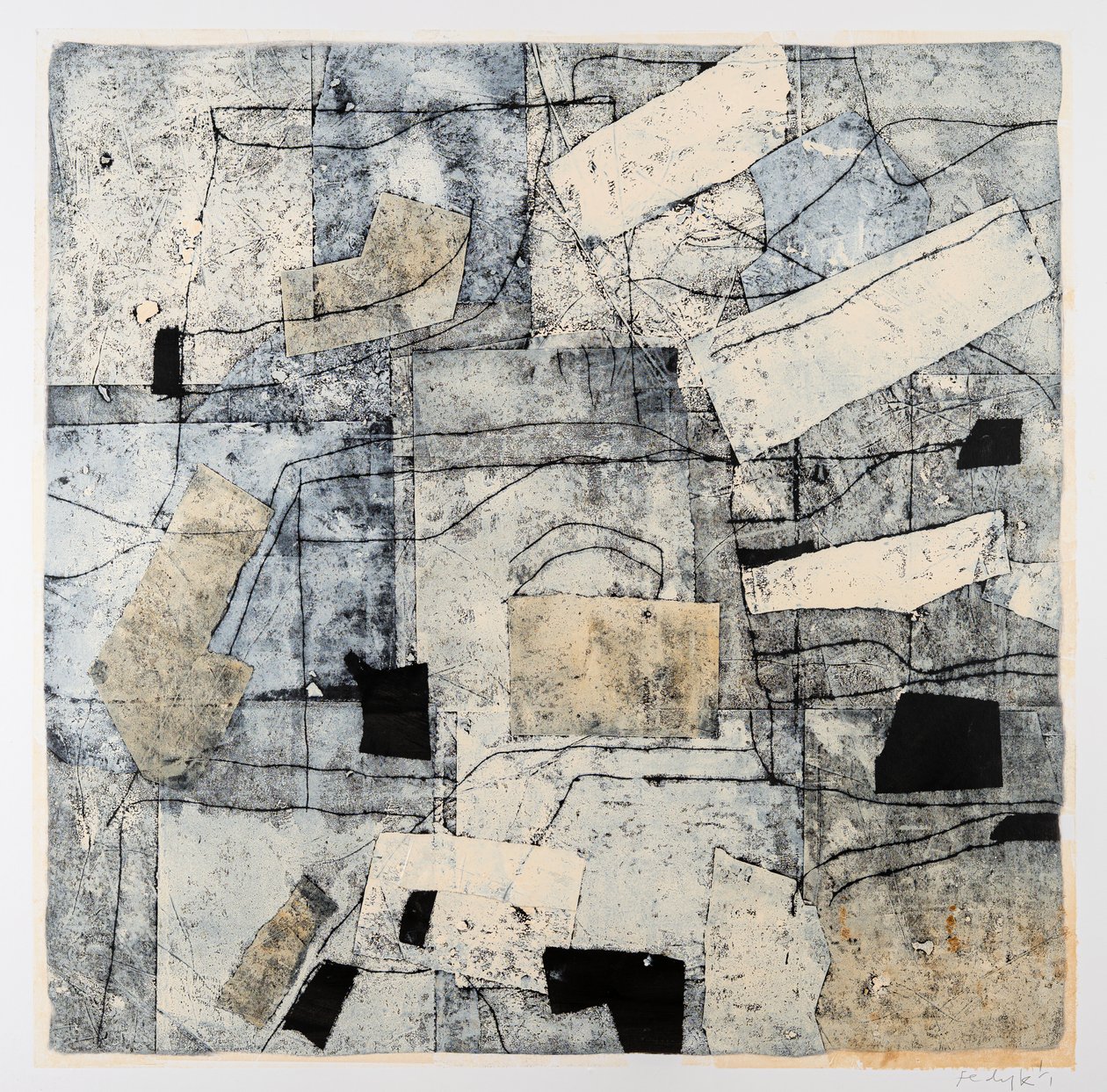 Linha do tempo, 2016 (monotipia sobre papel) de Christina Fedyk