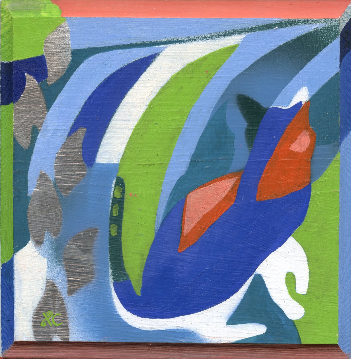 Gato, c. 2008 (acrílico sobre painel de madeira) de Christina Saj