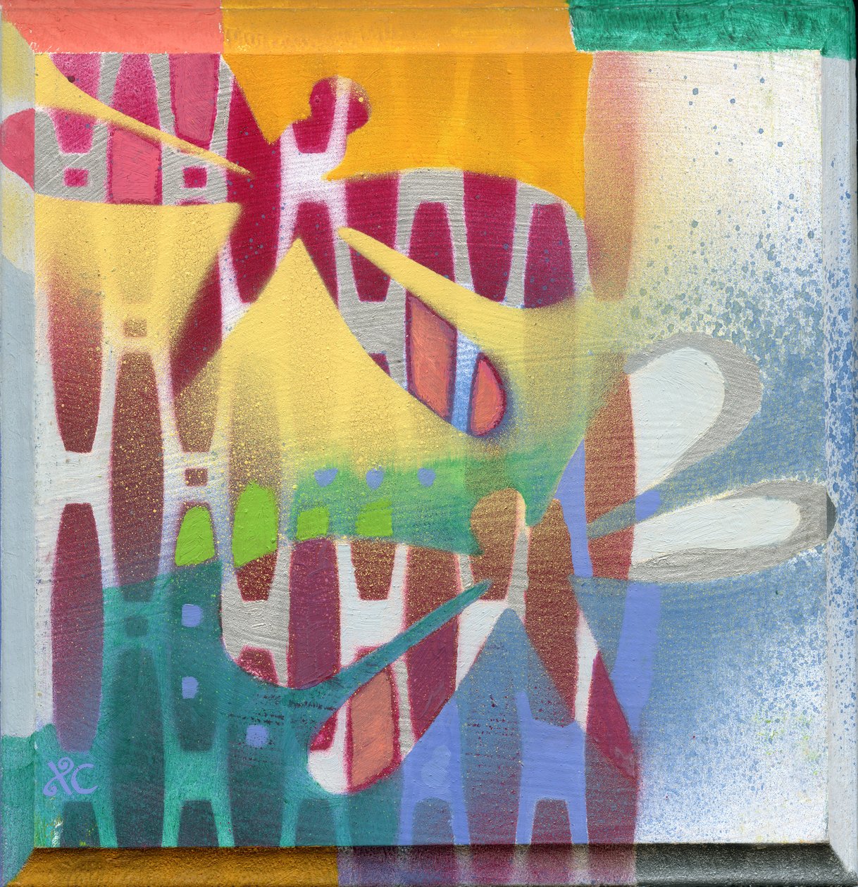 Libélulas no verão, 2008 (acrílico sobre painel) de Christina Saj
