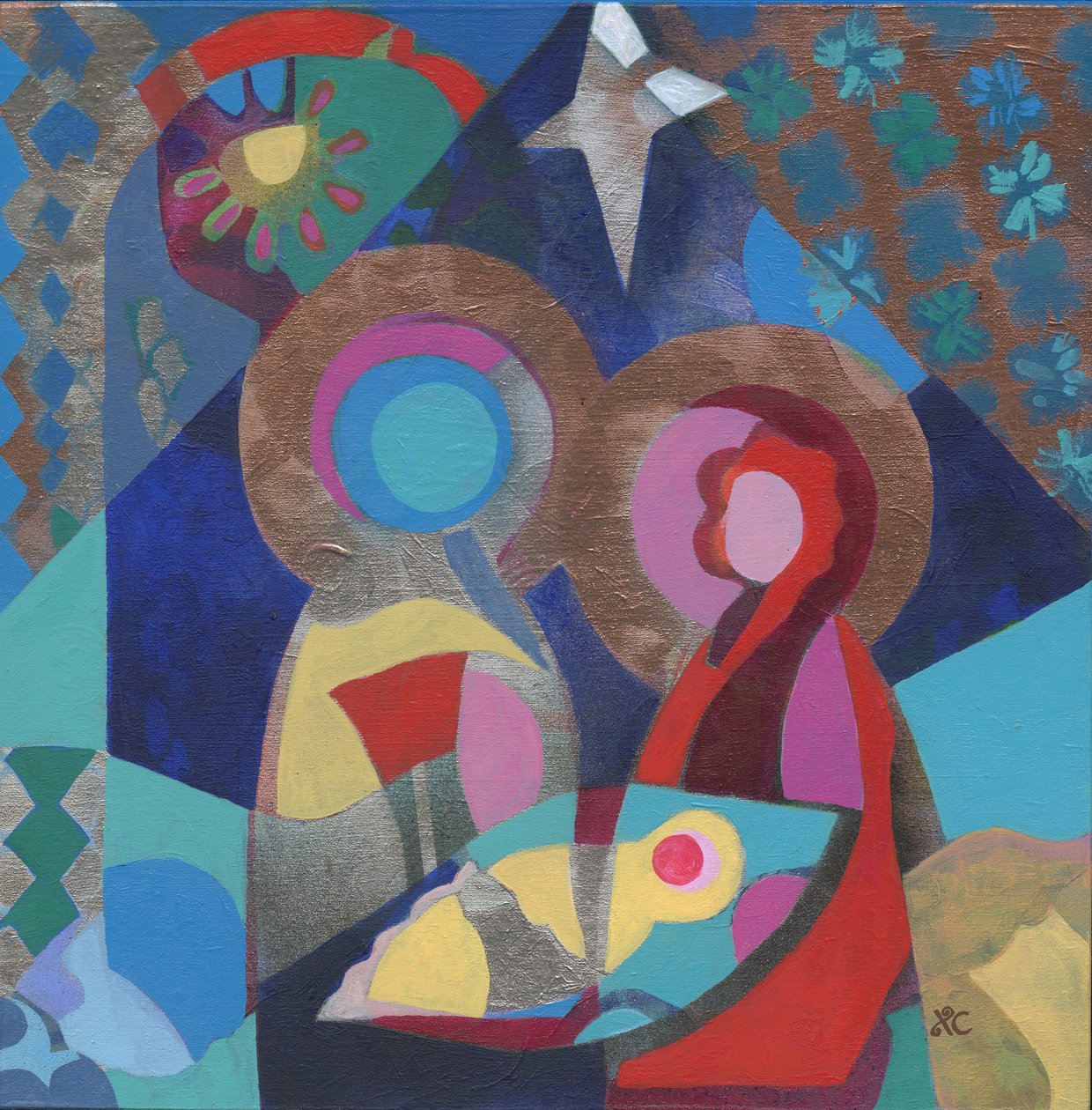 Sagrada Família, c. 2023 (acrílico sobre painel) de Christina Saj