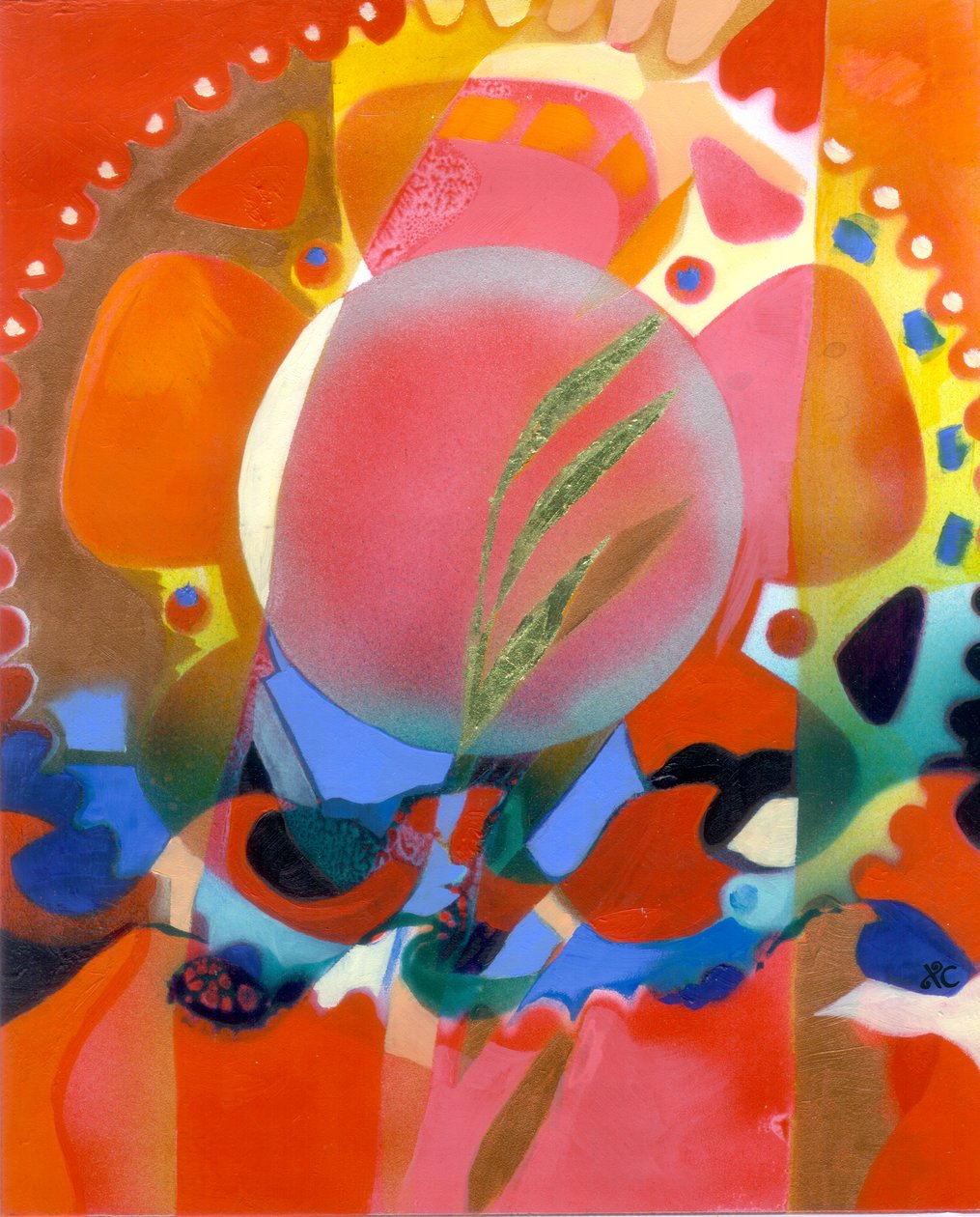 Esperança, c. 2009 (acrílico sobre painel com folha de ouro) de Christina Saj