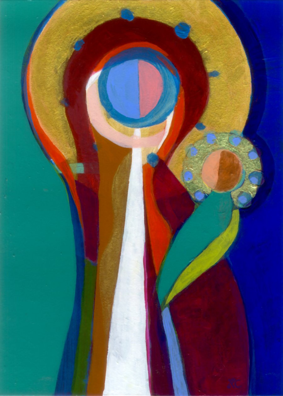 Madonna and Child, c. 2007 (acrílico sobre painel) de Christina Saj