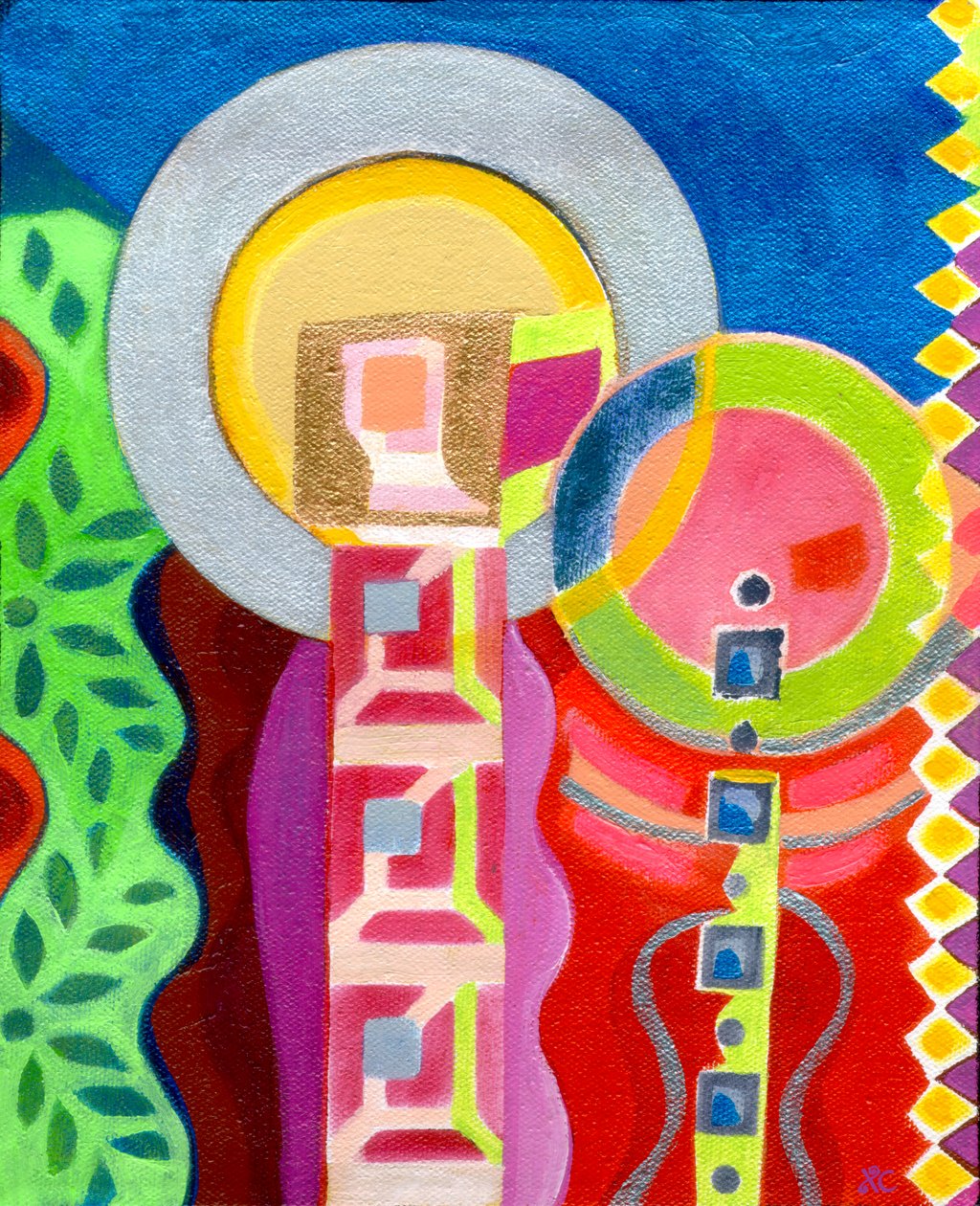 Madona e Menino no Jardim, c. 2010 (acrílico sobre tela) de Christina Saj