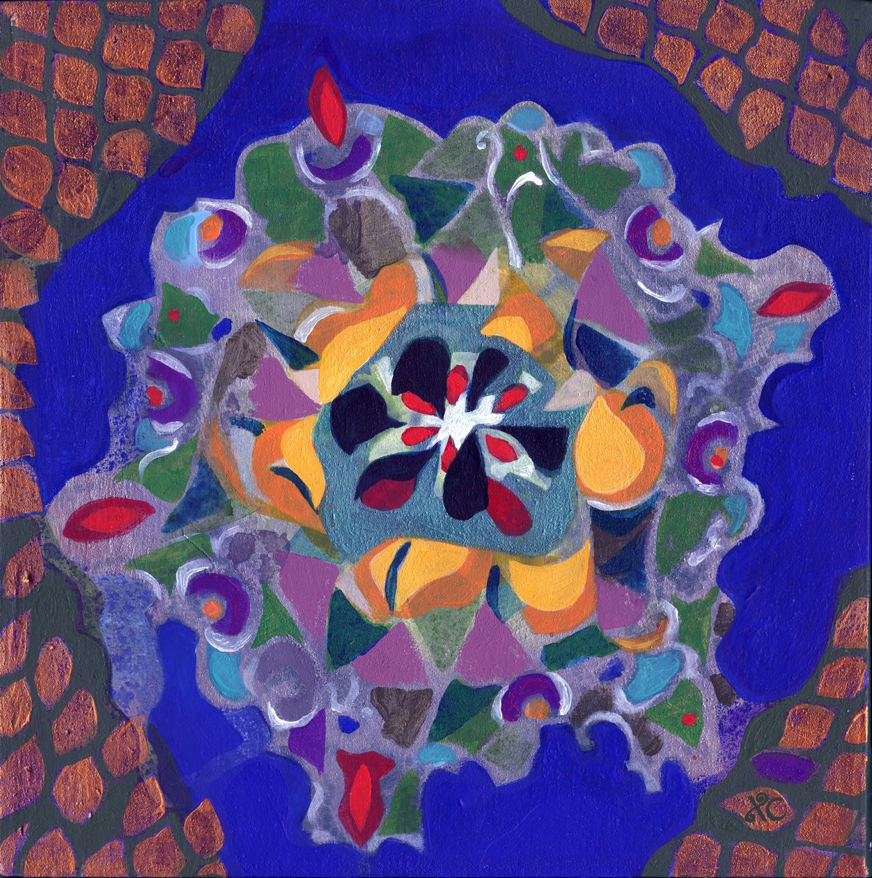 Meditação 10, c. 2017 (acrílico sobre tela) de Christina Saj
