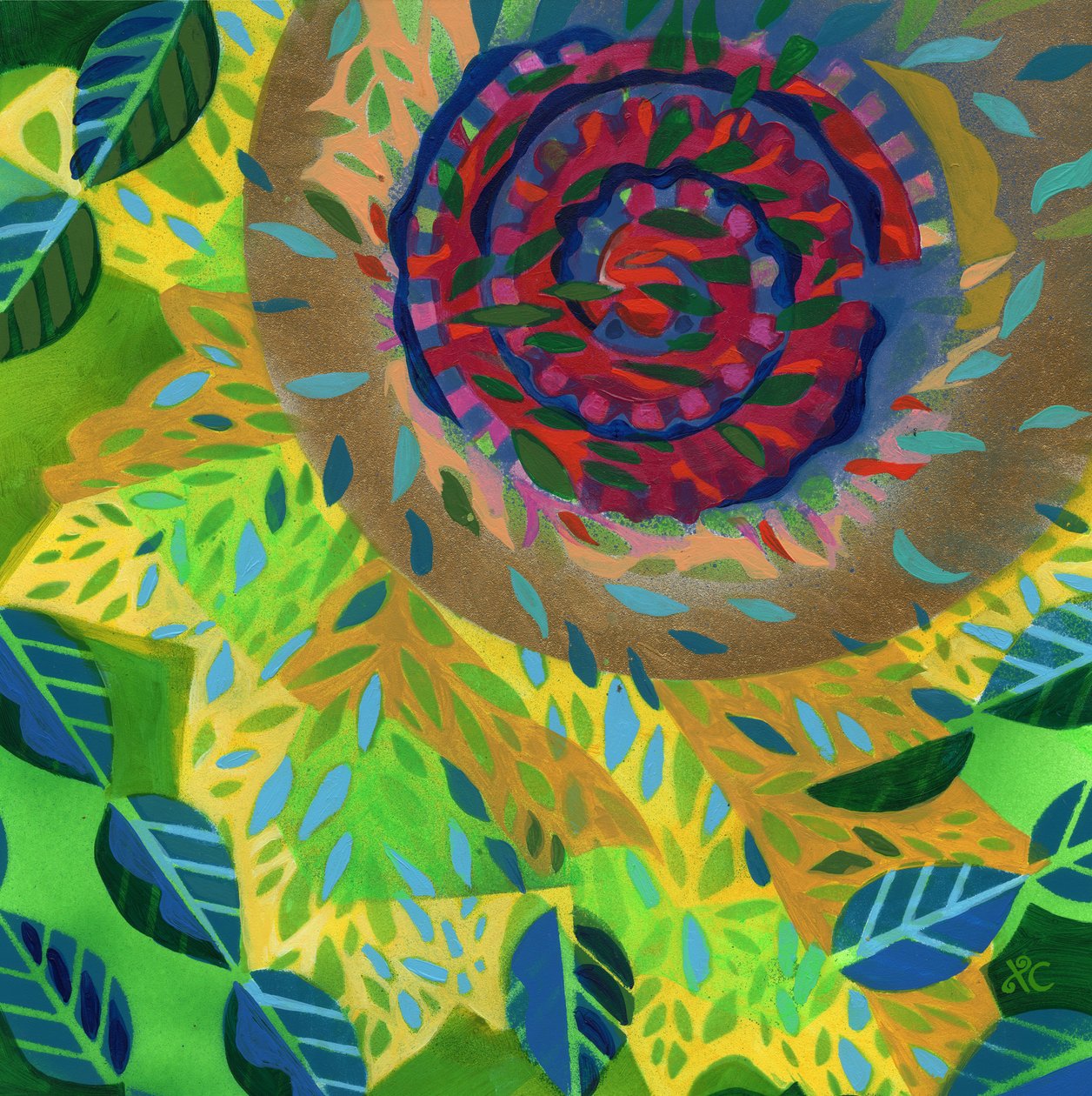 Meditação 11, c. 2017 (acrílico sobre painel) de Christina Saj