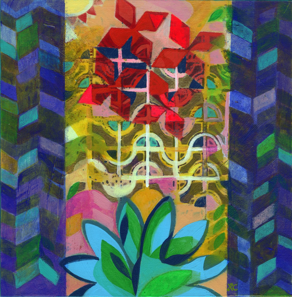 Meditação 14, c. 2017 (acrílico sobre painel) de Christina Saj