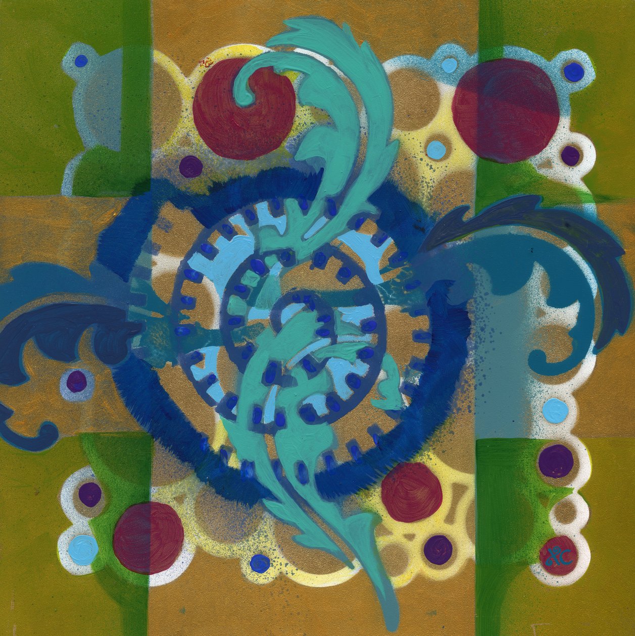 Meditação 17, c. 2017 (acrílico sobre painel) de Christina Saj