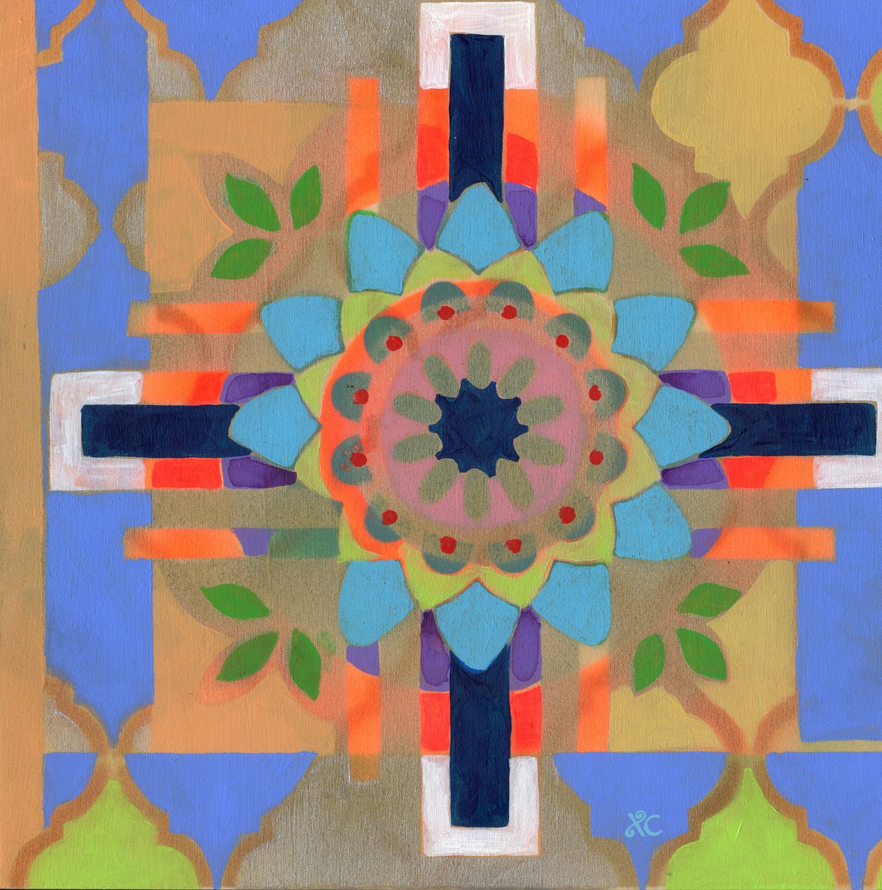 Meditação 25, c. 2017 acrílico sobre painel de Christina Saj