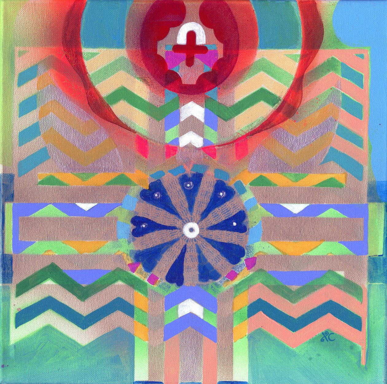 Meditação 30, c. 2017 (acrílico sobre tela) de Christina Saj