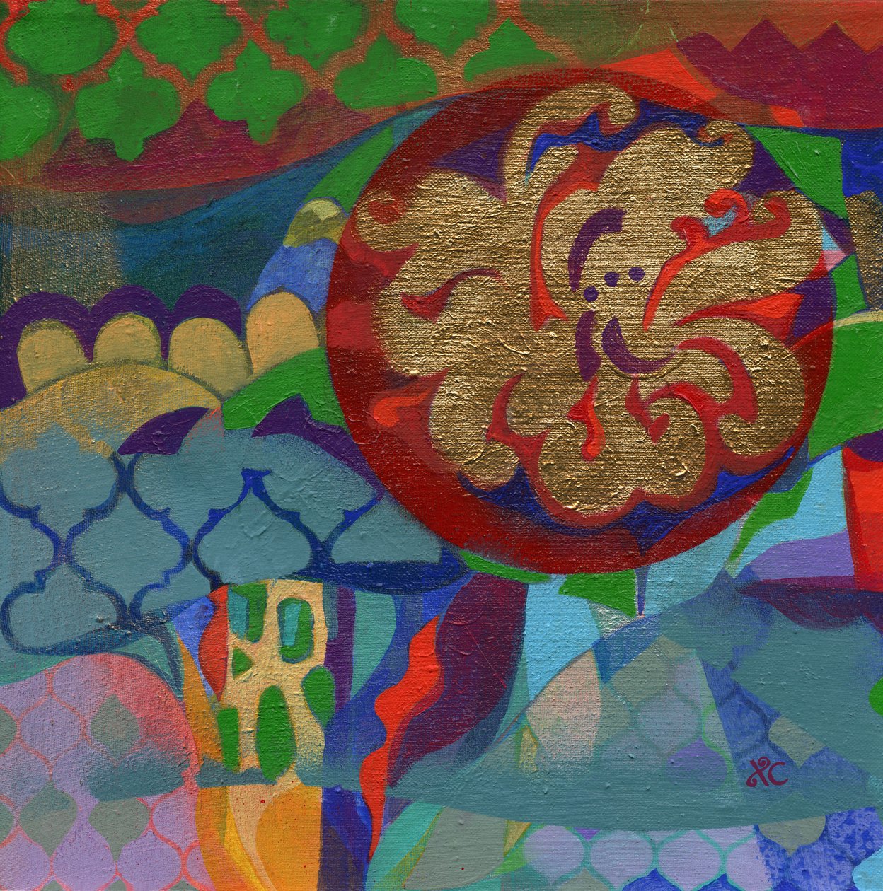 Meditação 35, c. 2017 (acrílico sobre painel) de Christina Saj