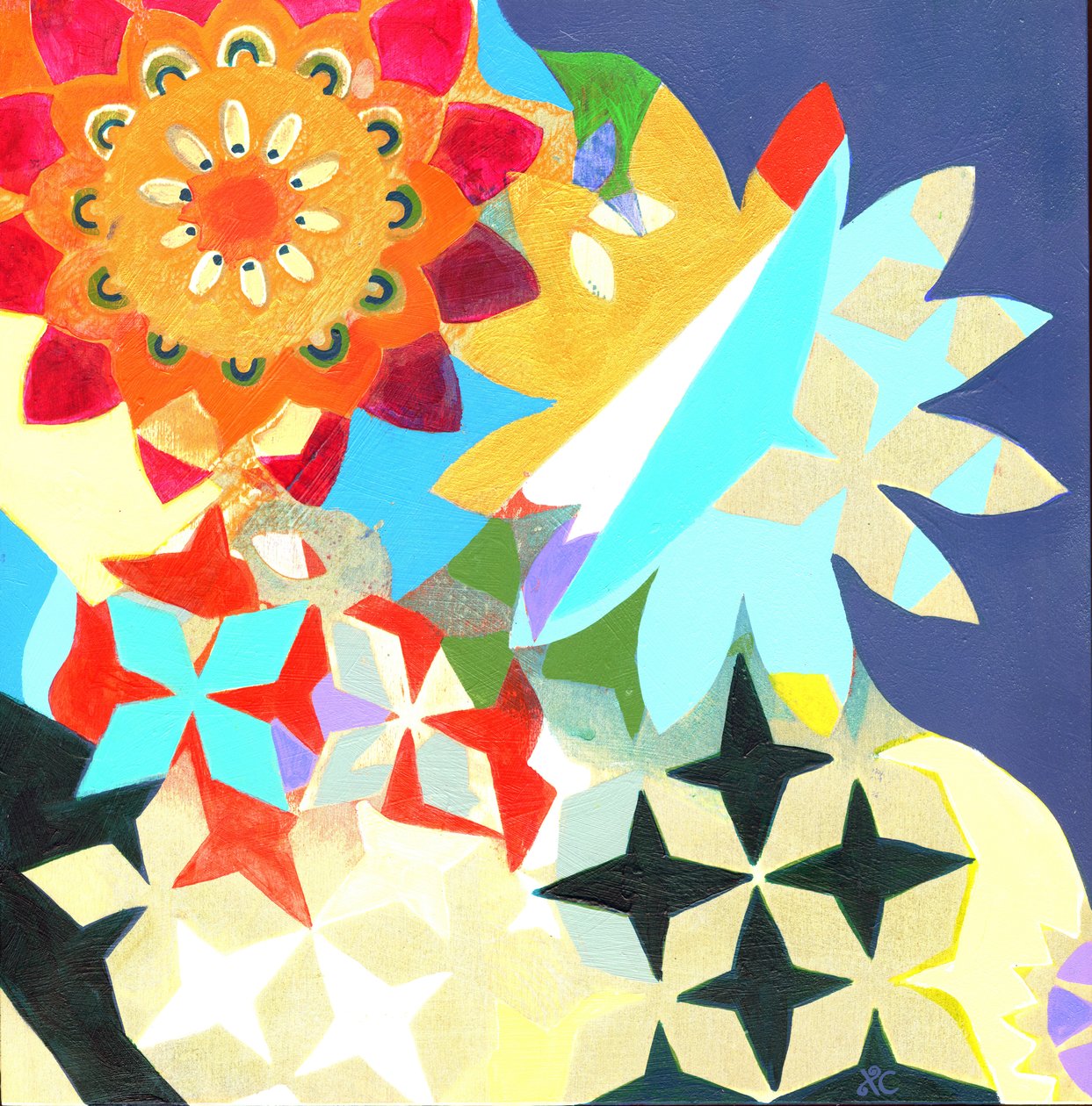 Meditação 36, c. 2017 (acrílico sobre painel) de Christina Saj