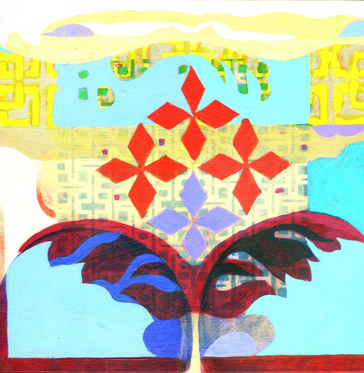 Meditação 6, c. 2017 (acrílico sobre painel) de Christina Saj