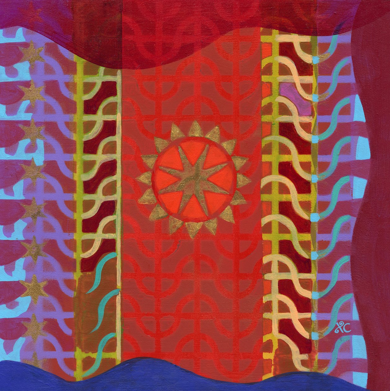 Meditação 7 Lótus c. 2017 (acrílico sobre tela) de Christina Saj