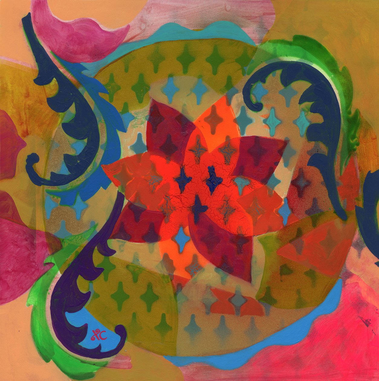 Meditação 9 Transfiguração, c 2017 (acrílico sobre tela) de Christina Saj