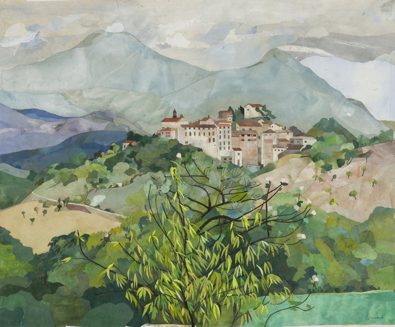 O restaurante da Amélia, 2013 (colagem de papel pintado a aguarela) de Christine McKechnie