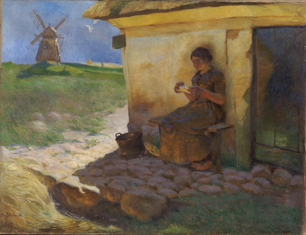 Menina lendo uma carta de Christjern Schobius
