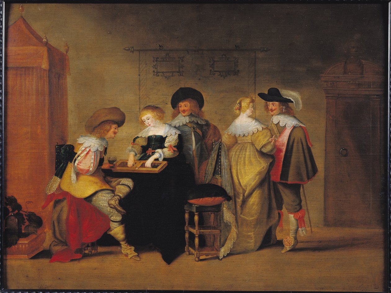 Jogadores de gamão de Christoffel Jacobsz van der Lamen