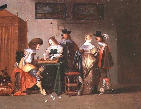 Jogadores de Gamão, século XVII de Christoffel Jacobsz van der Lamen