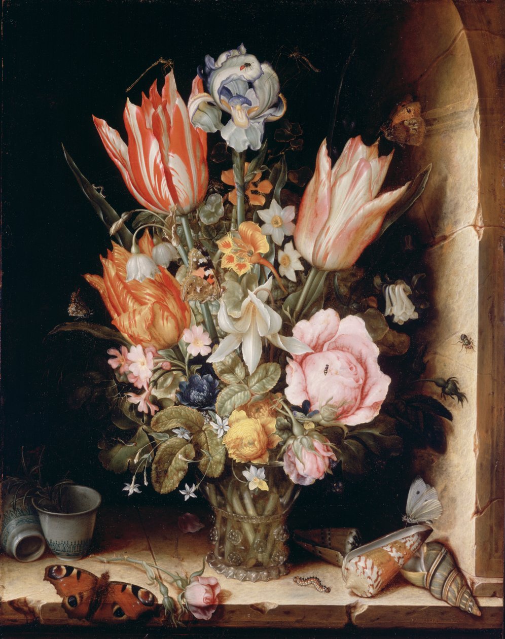Ainda vida com flores em um vaso de Christoffel van den Berghe