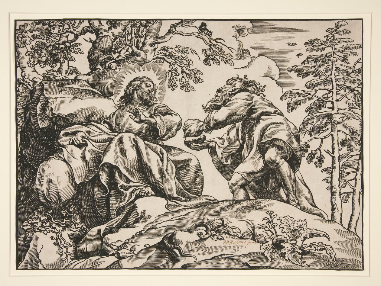 A tentação de Cristo, pelo diabo de Christoffel Jegher