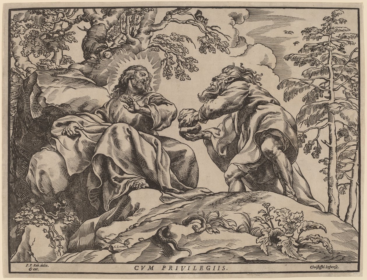 A Tentação de Cristo pelo Diabo de Christoffel Jegher after Sir Peter Paul Rubens