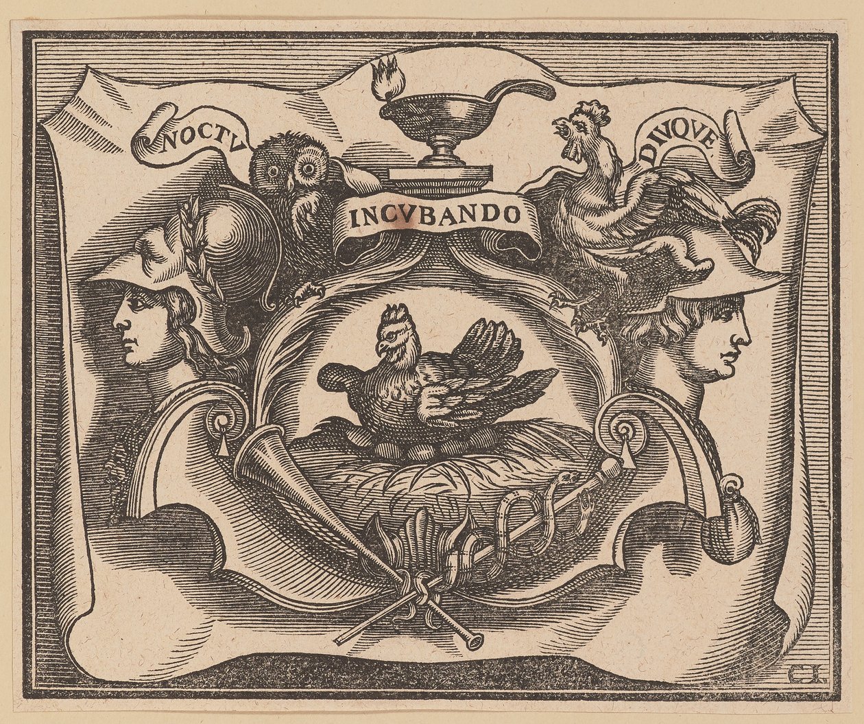 Vinheta para a página de rosto de C. Peregrinus, Príncipe da Holanda e Zelândia de Christoffel Jegher after Sir Peter Paul Rubens