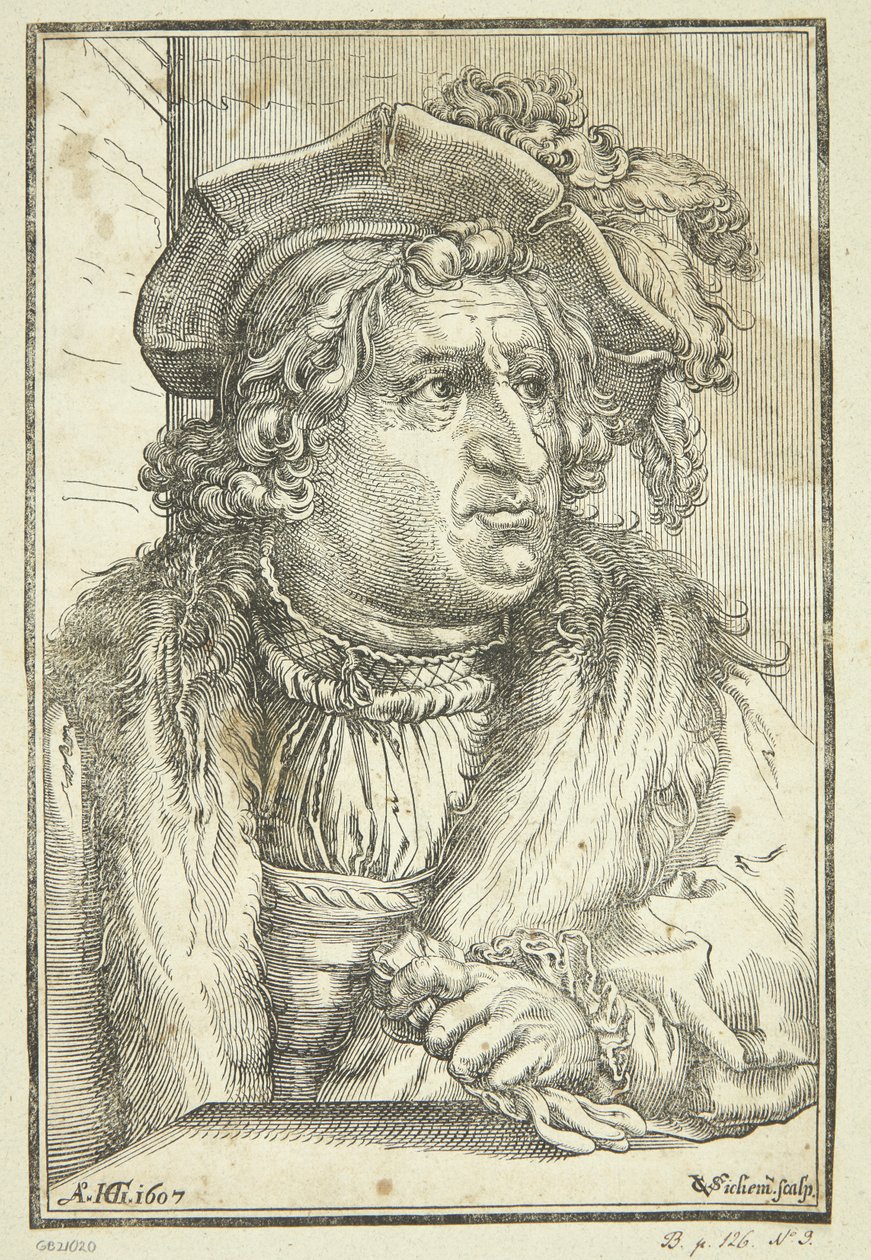 Retrato de fantasia de velho com chapéu de Christoffel van