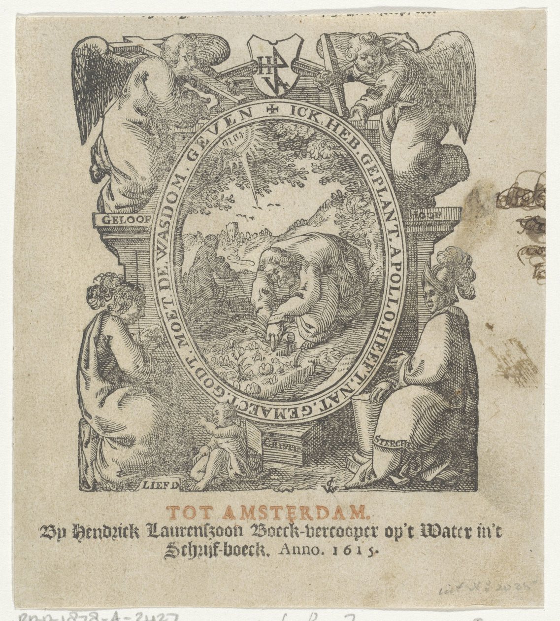 Vinheta de título mostrando um homem a plantar culturas de Christoffel van Sichem (II) (possibly)