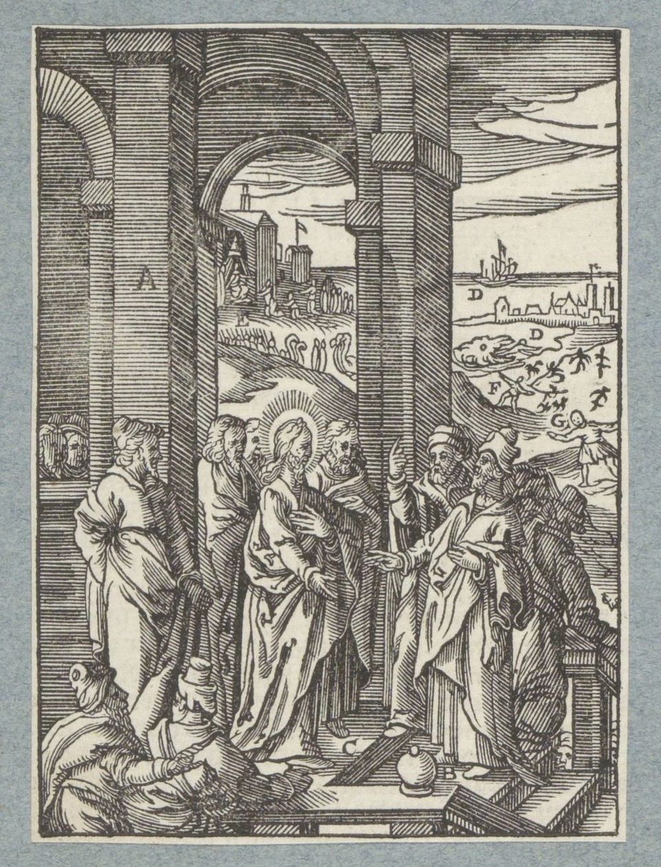 Os fariseus e escribas pedem um sinal de Cristo de Christoffel van Sichem (II)