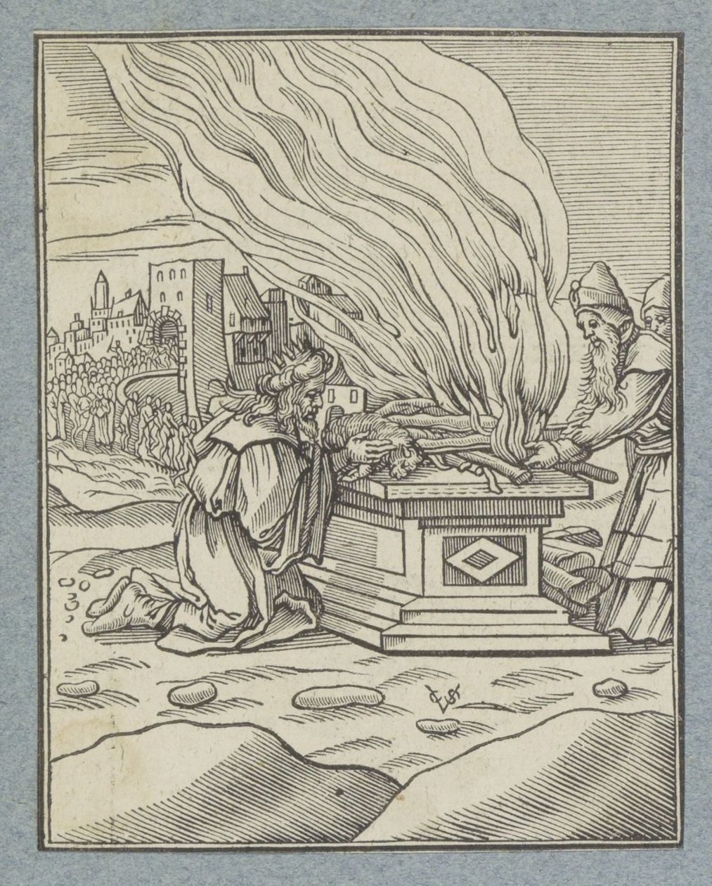Sacrifício pagão do rei Achaz de Christoffel van Sichem (II)