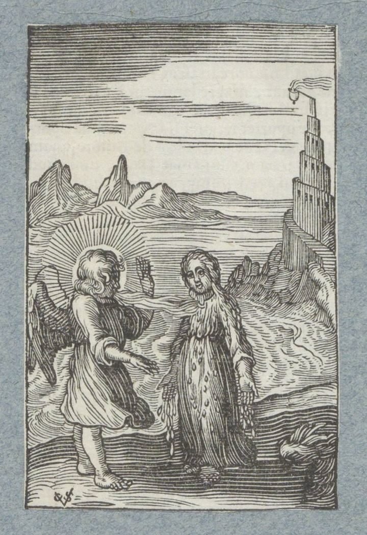 Criança derrete sob o hálito quente do anjo Pia Desideria (título da série) de Christoffel van Sichem (II)