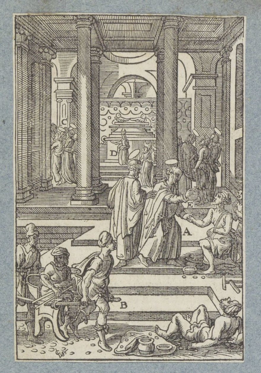 Pedro cura um paralítico de Christoffel van Sichem (II)