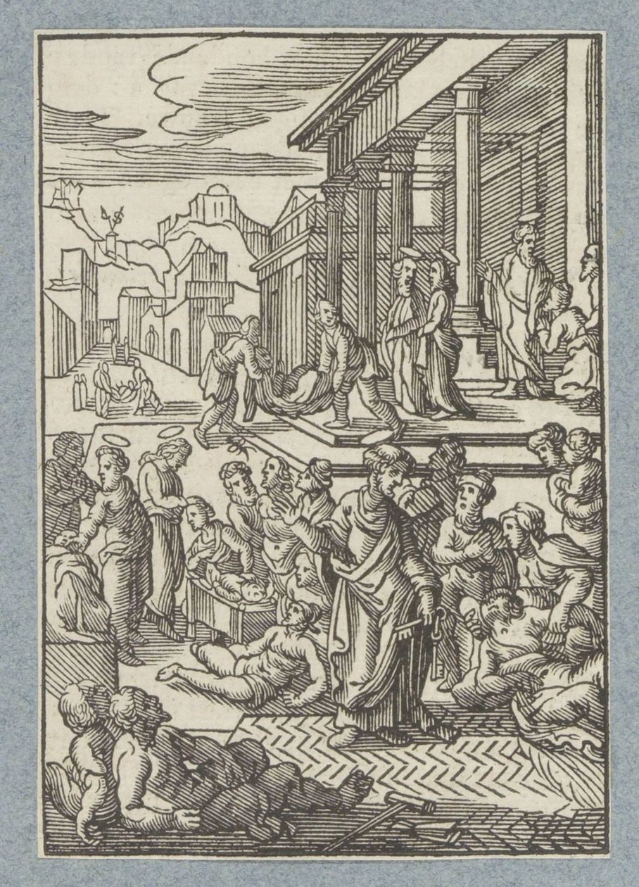 Peter cura doentes com a sua sombra de Christoffel van Sichem (II)