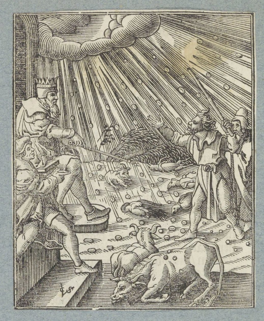 Peste de peste bovina ou peste de granizo e trovoadas de Christoffel van Sichem (II)