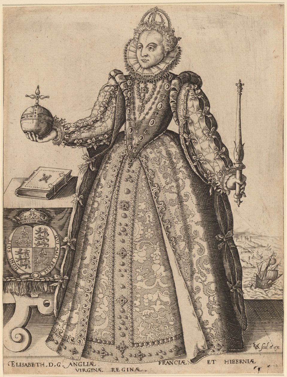Elizabeth, Rainha da Grã-Bretanha de Christoffel van Sichem I