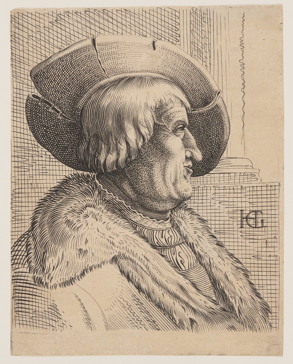 Retrato de fantasia de um homem idoso de perfil de Christoffel van Sichem I
