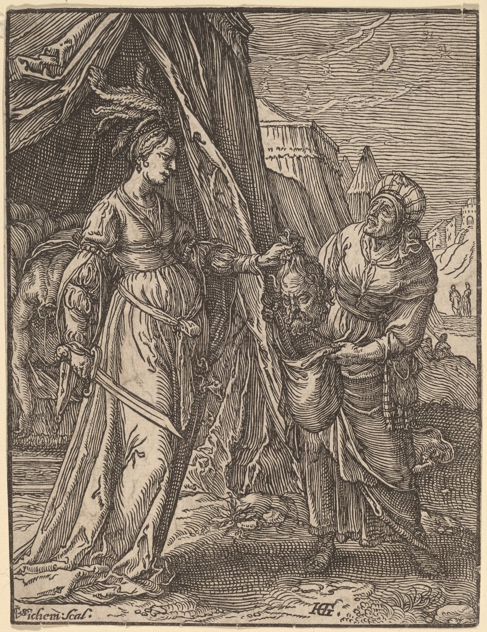 Judite com a Cabeça de Holofernes de Christoffel van Sichem I, after Hendrik Goltzius