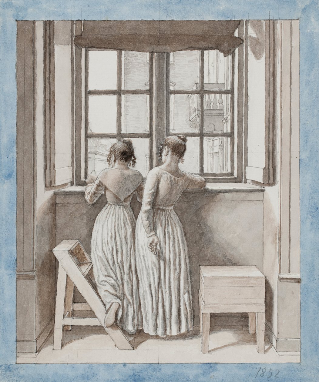 Em uma janela no Artists Studio de Christoffer Wilhelm Eckersberg