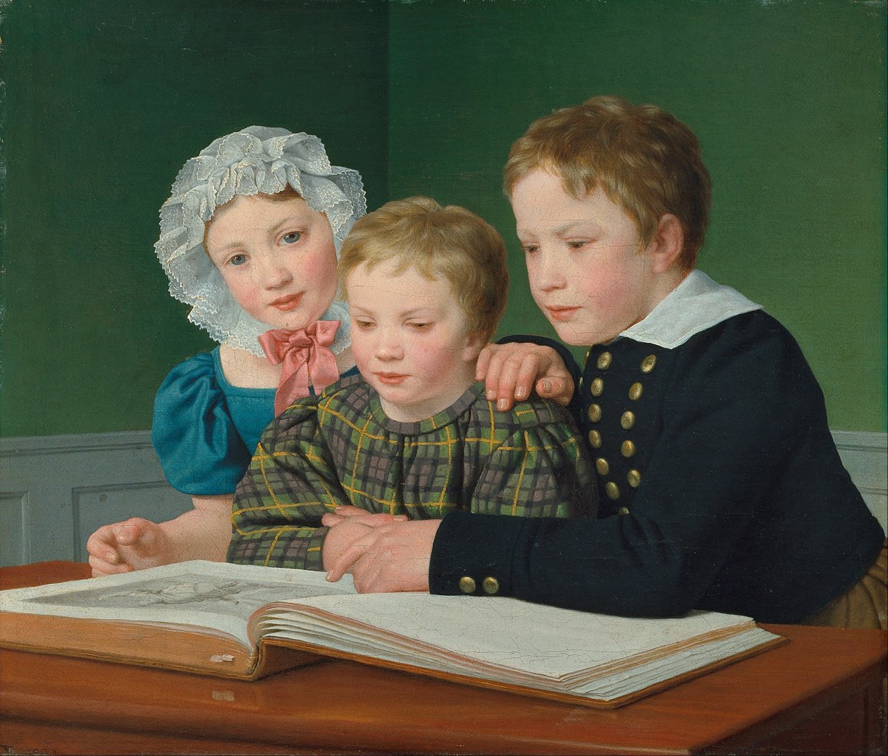 Retrato de crianças de CF Holms. Adam Vilhelm, Pauline Frederikke e Johan Chr. Julius de Christoffer Wilhelm Eckersberg
