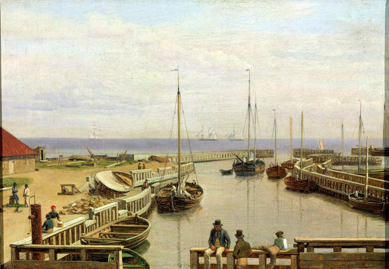O porto de Dragor, 1826 de Christoffer Wilhelm Eckersberg