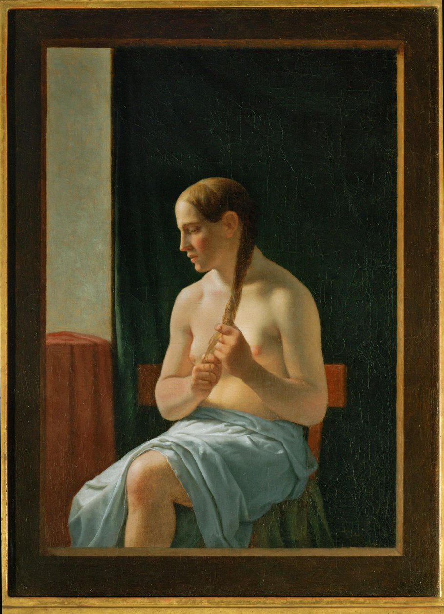 Nu sentado (pintura sobre tela) de Christoffer Wilhelm Eckersberg