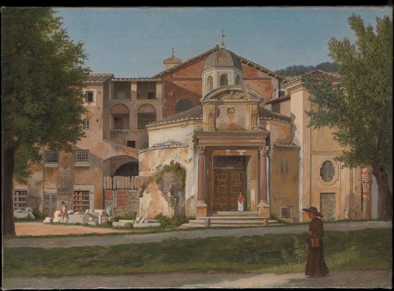 Um troço da Via Sacra, Roma (Igreja dos Santos Cosme e Damião) de Christoffer Wilhelm Eckersberg