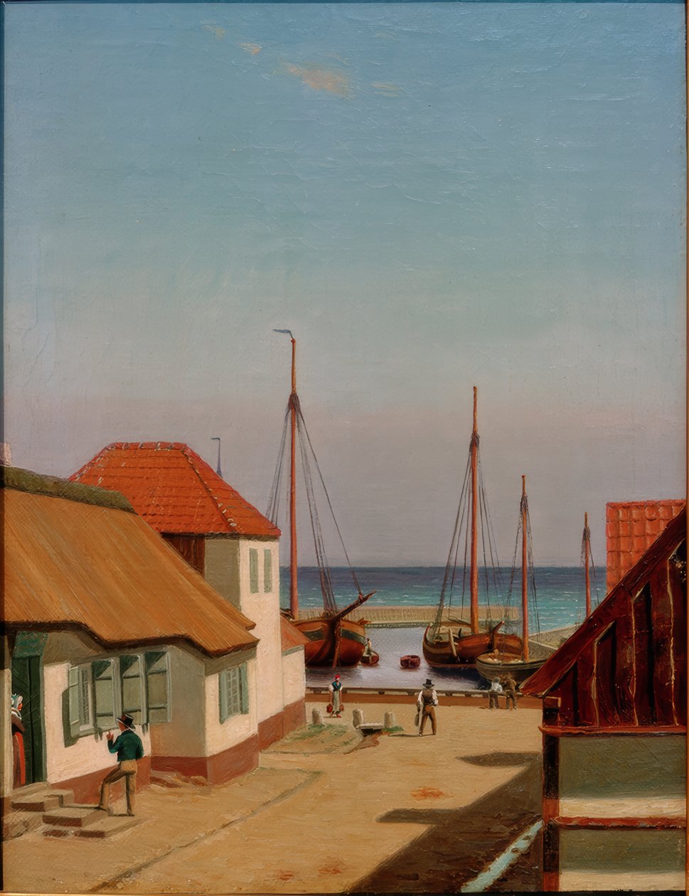 O porto de Dragoer de Christoffer Wilhelm Eckersberg