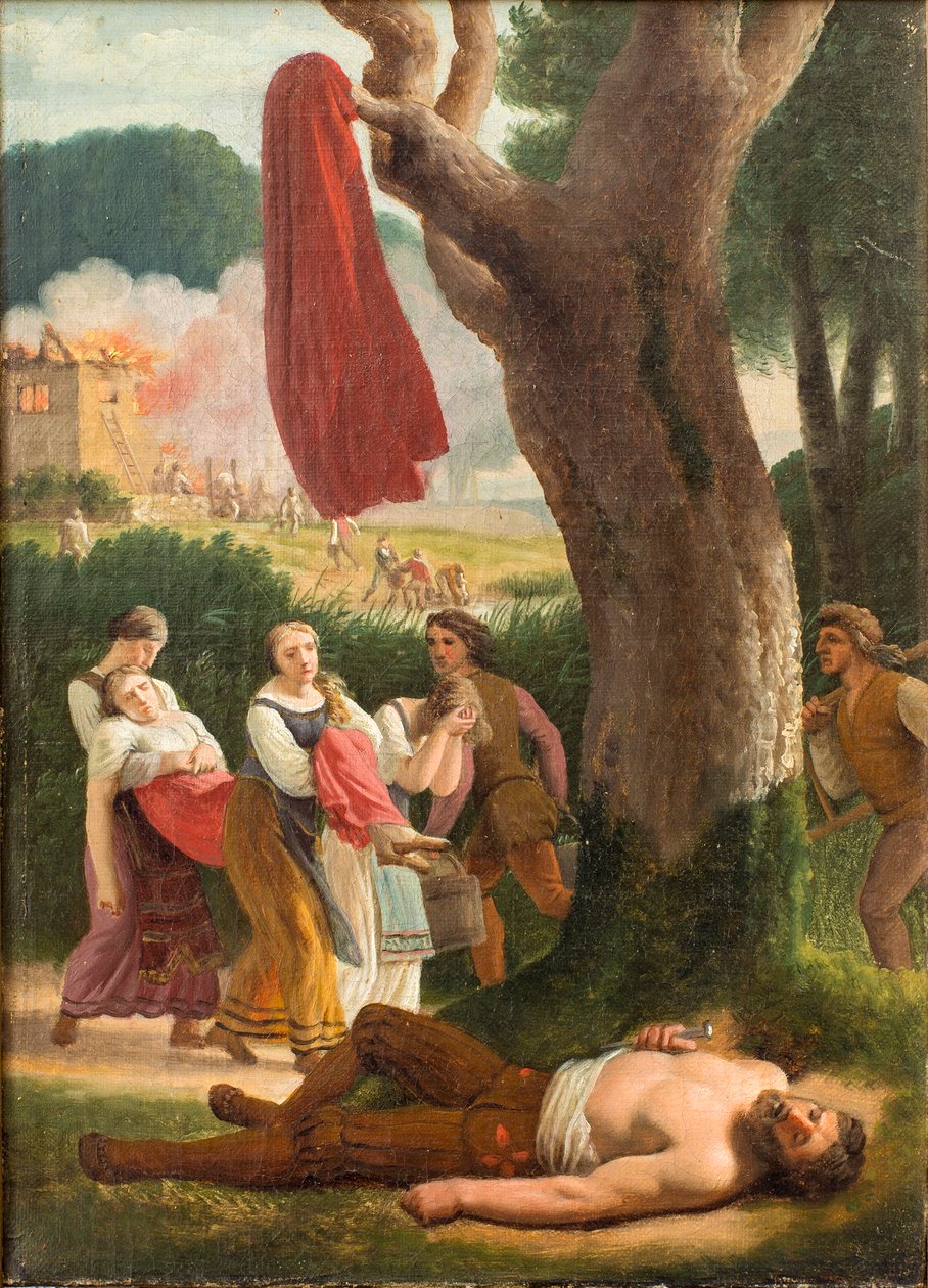 Hagbard e Signe, antes de 1820. de Christoffer Wilhelm Eckersberg
