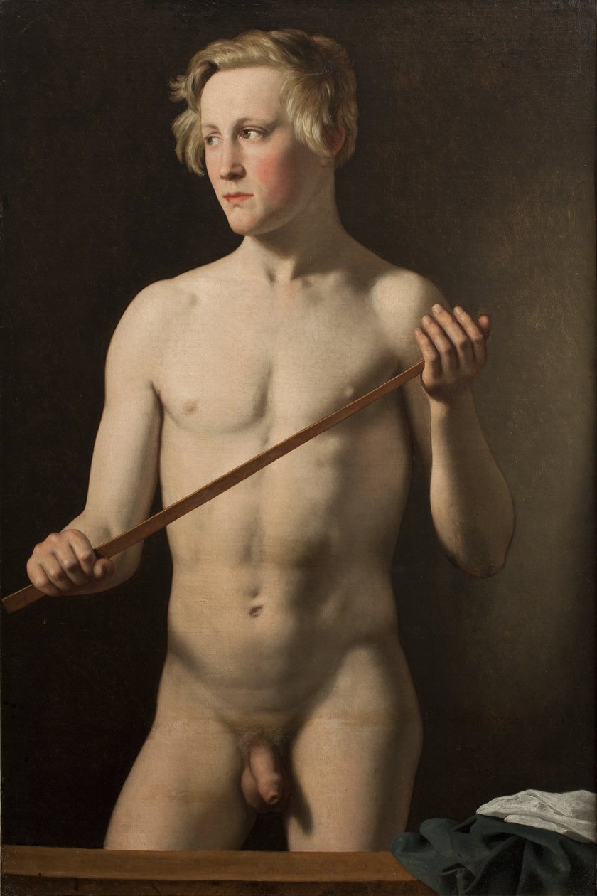 Modelo masculino em pé Carl Frørup de Christoffer Wilhelm Eckersberg